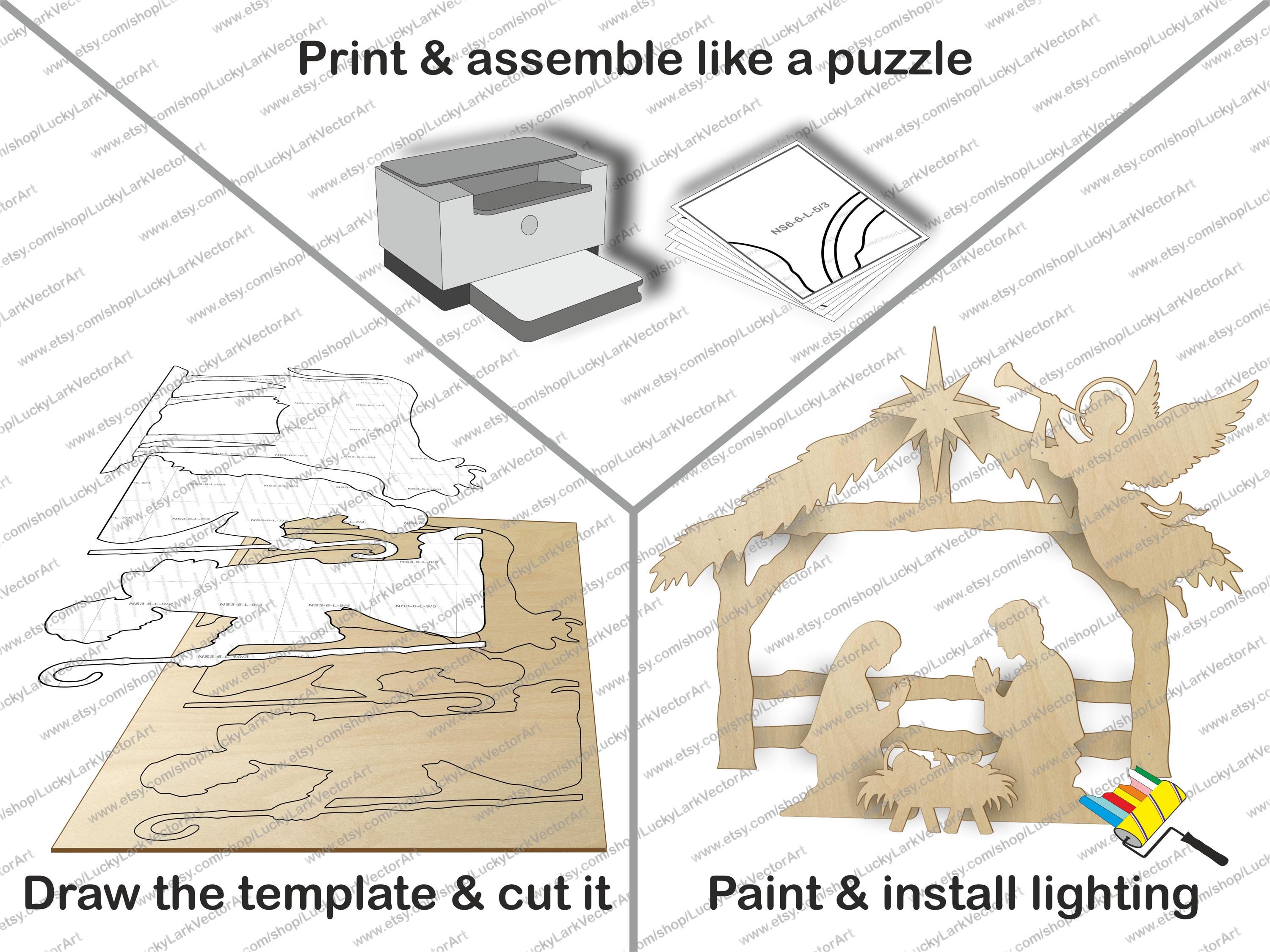6ft Nativity Scene Template Set Life-size, Printable Trace and Cut ...