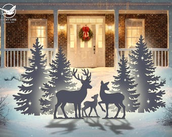 トナカイのギフトタワー、印刷可能なトナカイボックス、トナカイの