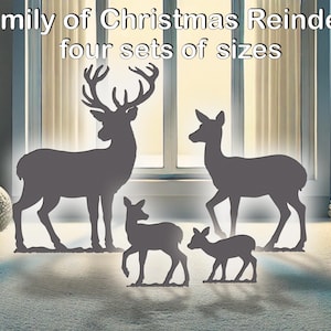 2ft - 5ft, Christmas Reindeer Template Decor / DIY Christmas Silhouettes  / Outdoor Garden Decor / Stencil PDF/ CNC Lazer Cut Files