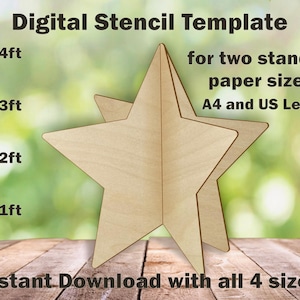 1ft - 4ft 3D Star Templates for Baby Shower Backdrop Decorations / Birthday Party / Wedding Decor 3D Star / PDF / Laser Cutting Files