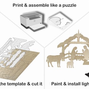 Christmas Tree und 5ft Nativity Scene Templates / Trace And Cut Christmas Silhouette / Outdoor Christmas Decor Stencils, PDF image 10