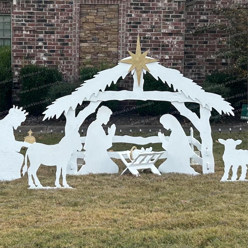 Christmas Tree und 5ft Nativity Scene Templates / Trace And Cut Christmas Silhouette / Outdoor Christmas Decor Stencils, PDF image 4