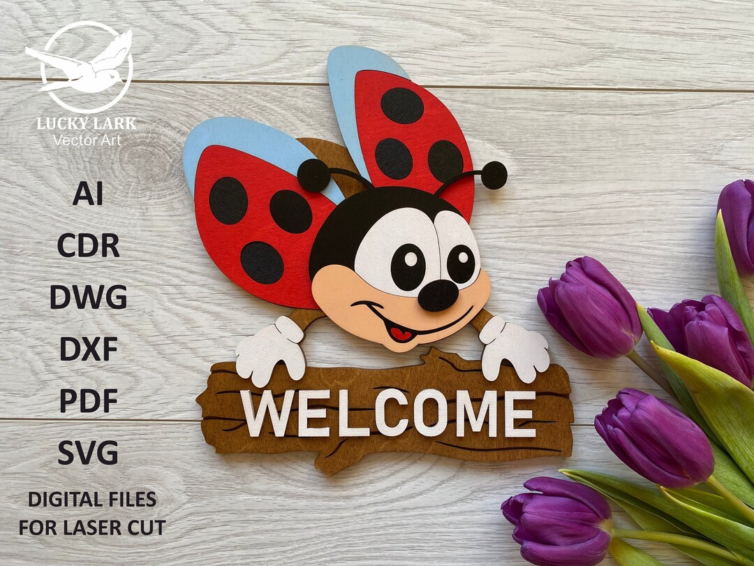 Ladybug Door Hanger SVG, Multi-layer Assemble and Non Assemble Ladybug ...