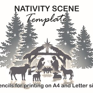 Christmas Tree und 5ft Nativity Scene Templates / Trace And Cut Christmas Silhouette / Outdoor Christmas Decor Stencils, PDF image 11