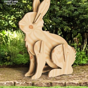 3D Bunny Silhouette Template 2ft - 4ft Set Life-Size, Printable Trace & Cut Easter Rabbit, Outdoor Easter Decoration Stencils, PDF