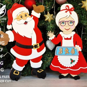 Santa Claus SVG File | Laser Cut File | Mrs. Claus SVG File | Christmas Laser File | Glowforge Laser File