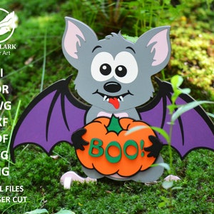 Standing Bat Halloween SVG | Bat Laser Cut File | Glowforge |  Halloween Laser File