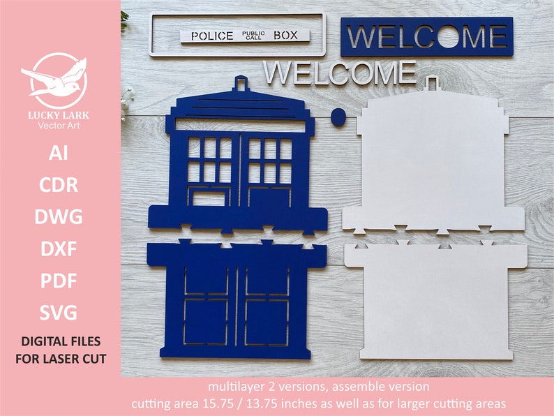 Tardis Welcome Tardis Welcome Sign SVG: Multi-layer Laser Cut File - Etsy