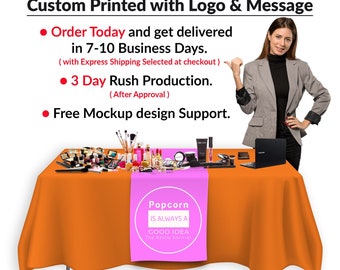 Custom Table Runner for Entrepreneur Fairs – Personalized Logo, Business Branding, Trade Show Displays, Corporate Event Decor