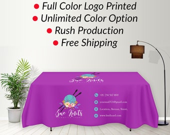 Trade Show Table Cloth Custom, Spa Logo Table Cover With Logo, Personalize Table Covering With Text For Craft Show, Vendor Event Supplies