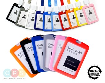 Silicone Badge Holders to Keep ID Safe, Name Badge Holders for Employee, Rubber Id Card Holders, Lanyard ID Holder, Work ID Protector Case