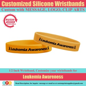 Leukemia Awareness Silicone Wristband Bracelet Orange 3 Sizes Small Child Medium and Large Adult We Donate Towards Research for a Cure Etsy