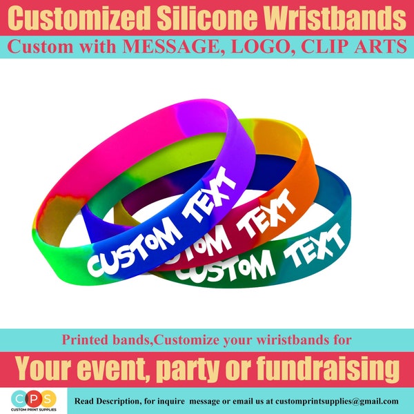 Custom Rainbow Silicone Wristband For Causes, Event, Fundraisers, Awareness, Support Adults Pride Rubber Bracelet, Rainbow Bracelet Bulk