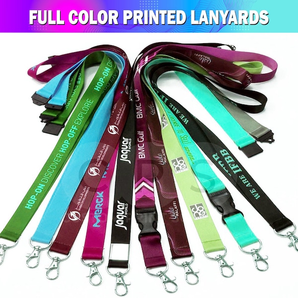 Custom Lanyard, Personalized Full Color Lanyard with Any Text, Teacher lanyard, office lanyard, Keys id holder, Logo Printed Lanyard Event