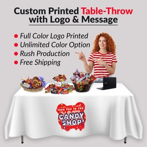 Custom Logo Table Cover: Spandex Vendor Display for Trade Shows