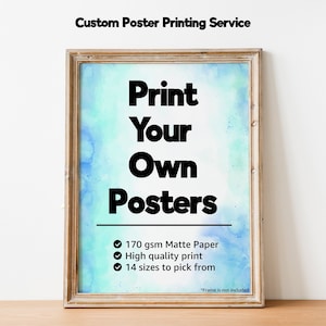 IMPRIMA QUALQUER COISA | Serviço de impressão de pôster personalizado | Pôster de filme personalizado - Pôster de foto de família - Fotos de casamento | Arte de parede | Decoração para casa