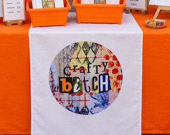 Custom Logo Table Runner – Personalized Pop-Up Shop Display, Market Booth, Craft Fair, Trade Show Table Cover, Event Branding