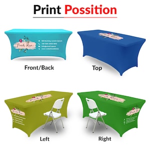 Custom Stretch Tablecloth For Pop Up Shop, Spandex Table Cover With Logo For Trade Show Personalize Fitted Vendor Table Cloth For CraftShow image 5