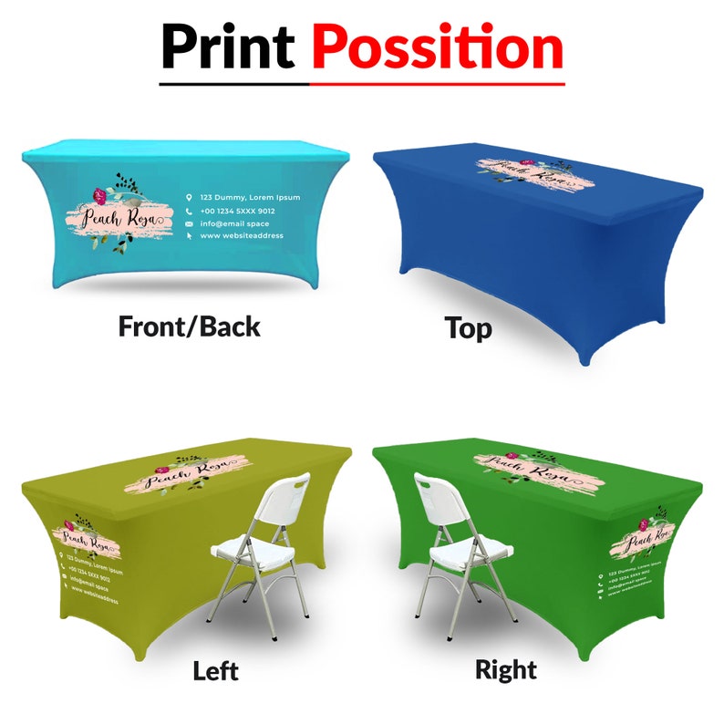 Custom Stretch Tablecloth For Pop Up Shop, Spandex Table Cover With Logo For Trade Show Personalize Fitted Vendor Table Cloth For CraftShow image 5