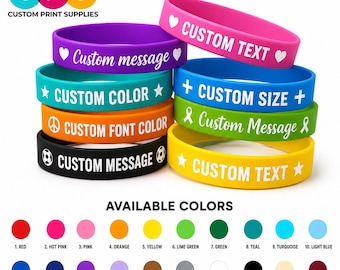 Custom Silicone Wristband For Causes Event Fundraisers Awareness Support Adults Pride Rubber Bracelet Personalized Rainbow Bracelet Bulk