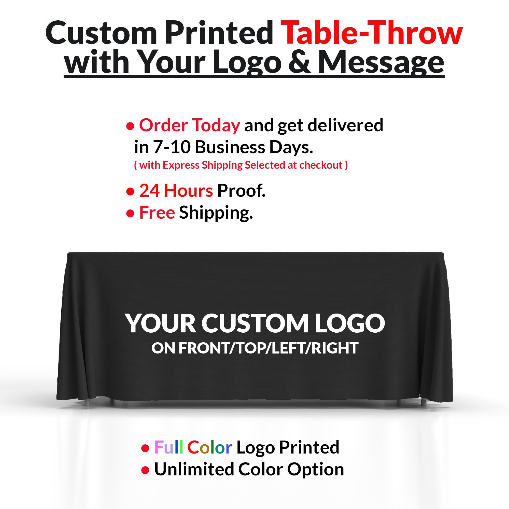 Custom Logo Tablecloth – Personalized Vinyl Table Cover For Tradeshows, Events & Branding - View #3