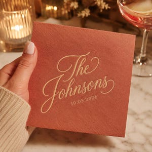 Custom Wedding Cocktail Napkins, Personalized Napkins with Names Date, Bridal Shower & Engagement Party Decor
Personalized Wedding Napkins, Custom Cocktail Napkins for Wedding Reception, Bar Napkins & Bridal Shower Decor
Custom Cocktail Napkins, Personalized Wedding Bar Napkins, Monogram Napkins for Reception & Engagement Party