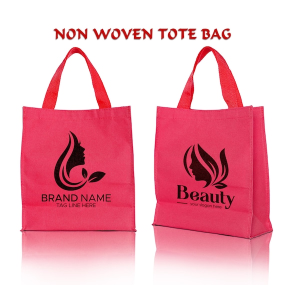 Bulk Custom Non Woven Tote Bags with your Logo | Personalise Brand Logo printed Tote Bag | Shopping Bag | Eco Friendly Reusable Grocery Bags