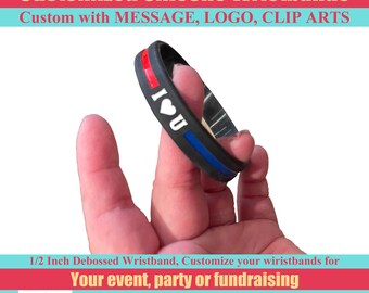 Custom Multicolor Silicone Wristband, Personalized Rubber Bracelet for Events Support Promotions
