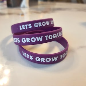 Grow Together Custom Silicone Wristbands for Events, Fundraisers, Causes, Awareness Campaigns & Community Support Initiatives Global