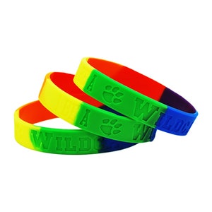 Custom Silicone Wristband For Causes, Event, Fundraisers, Awareness, Support Adults Pride Rubber Bracelet, Rainbow Bracelet Bulk image 2