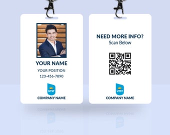 Custom PVC ID Badge | Design Your Own Employee ID Card for Staff, Office, School, Business & Company Branding