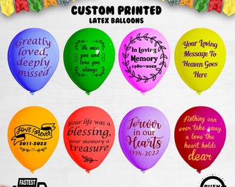 Benutzerdefinierte Gedenkballon mit Namen und Datum, Personalisieren Beerdigung Ballon, Ballon für Grab, Friedhof Ballons, Engel Ballon, In Memory Decor
