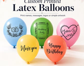Globo de látex impreso personalizado con logotipo, impresión de globos personalizados con nombre, decoración con globos para cumpleaños, bodas o compromisos.