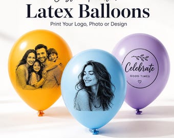 Custom Photo Latex Balloon, Personalized Balloons Printing with Name Balloon Decoration for Birthday Wedding Engagement Anniversary Party
