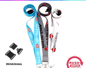 Custom Logo Lanyard with Safety Breakaway, Personalized lanyard for office, school, teacher, employee, nurse, team members  event