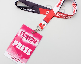 Custom full-color lanyards perfect for promotional events, trade shows, or corporate gatherings, featuring designs and personalized branding