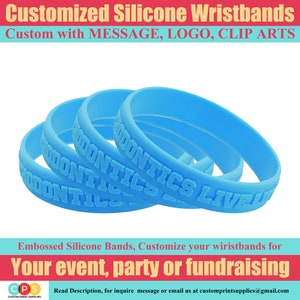 Embossed Silicone Wristband with You Message For Awareness, Promote | Advocate | Motivate, Perosnalised Rubber Bracelet Custom