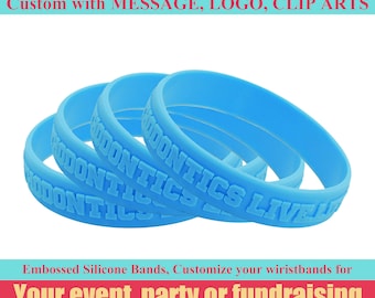 Embossed Silicone Wristband with You Message For Awareness, Promote | Advocate | Motivate, Perosnalised Rubber Bracelet Custom