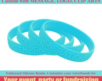 Silicone Bracelet, Custom Printed Silicone Wristband - Events, Gift, Fundraiser, Support, Awarness, Causes