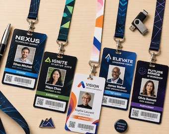 Custom pvc id card, full color employee photo badge with logo, bulk employee id cards, front & back printing