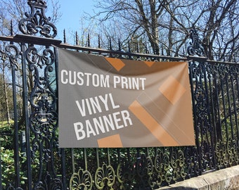 Custom Vinyl Banner Personalized Outdoor Sign with Grommets for Business Events, Promotions, Advertising, Durable Weatherproof Display