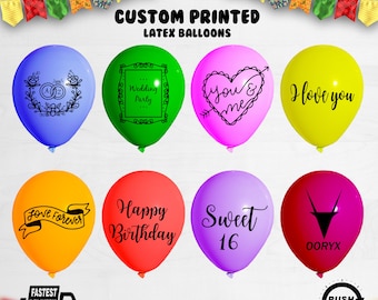 Custom Printed Latex Balloon with Logo, Customized Balloons Printing with Name, Balloon Decoration for Birthday Wedding or Engagement