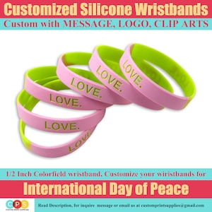 Custom Wristbands - Rubber Bracelet - Silicone Wristbands - Events, Gifts, Support, Motivation, Awareness Wristband Bulk
