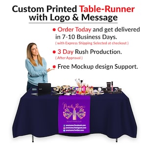 Custom Logo Table Runner: Business Sign for Trade Shows