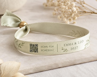 Personalized Wedding Festival Wristbands, Custom Fabric Wedfest Bands, Hen Stag Party Favors & Guest Wristbands, Event Entry Bands