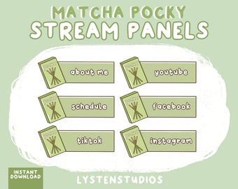 Painéis Matcha Pock / Estético / Kawaii / Streamer / Fofo / PAINÉIS TWITCH PRÉ-FABRICADOS