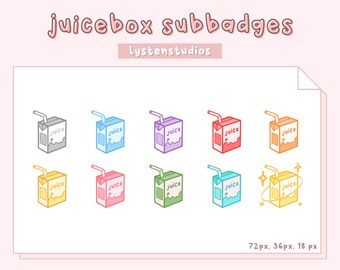 Pastel Juicebox Badges / Aesthetic / Kawaii / Streamer / Cute / PREMADE TWITCH bit badges