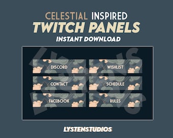 Painéis Twitch Inspirados na Pele Celestial Valorant / Fofos / Estéticos / Kawaii / Streamer / PAINÉIS TWITCH PREMADE