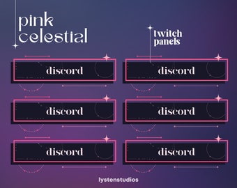 Pink Celestial Panels / Aesthetic / Kawaii / Streamer / Cute / PREMADE TWITCH PANELS