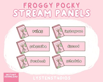 Froggy Pock Pink Panels / Estético / Kawaii / Streamer / Fofo / PAINÉIS TWITCH PRÉ-FABRICADOS